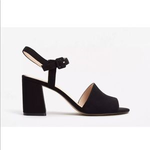 MANGO Black Block Heel Ankle Strap Sandal 41 (9.5)